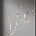 Modern Pendant Lights With Curved Metal Frames And Soft LED Illumination
