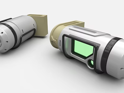 Heavy Duty Industrial Equipment With Metallic Casing Green Display Window And Black Ring Components 3d model