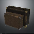 Large and Small Vintage Leather Cases for Electronic Devices with Metal Corners