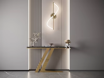 Light Luxury End View Table Entrance Cabinet Side Cabinet 3d model