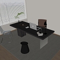 Desk and chair combination 3d model