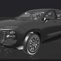 Gray Modern SUV With Sleek Design Front Grille And Alloy Wheels