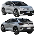 Volkswagen Silver Electric Car With Sleek Design Front Face Rear End Black Wheels