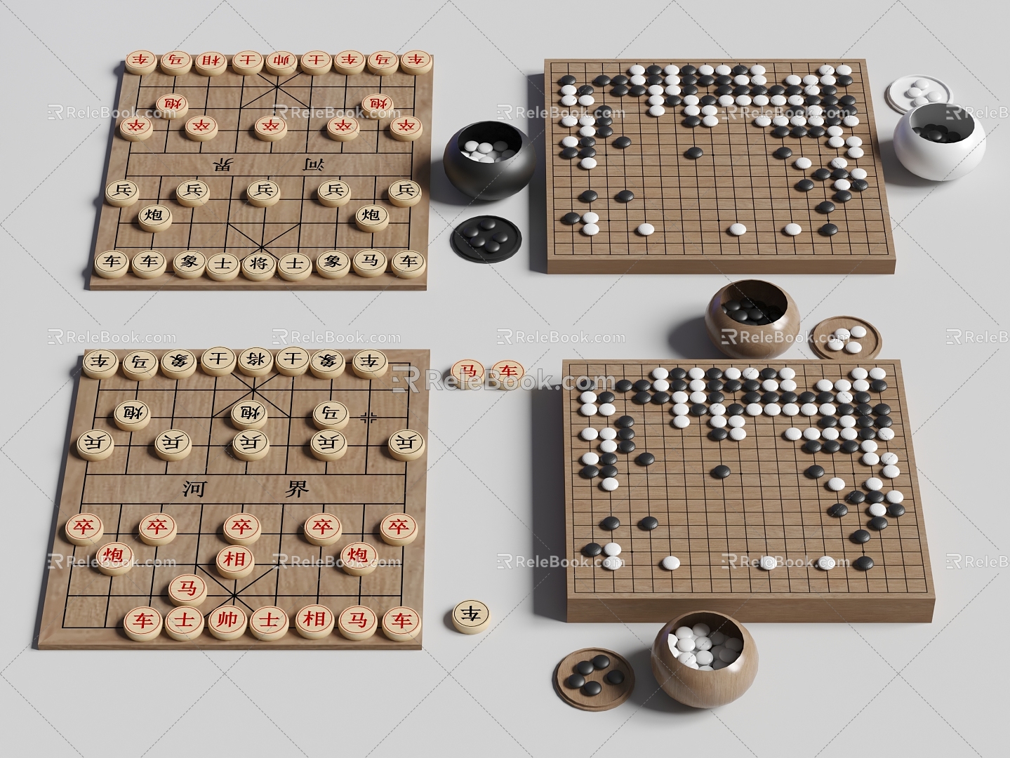 Go Chess Chessboard 3d model