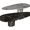 Modern Bar Counter Design With White And Black Marble Oval Top And Pedestal Base