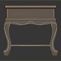 Wooden Nightstand With Golden Accents Drawer And Elegant Curved Legs Design
