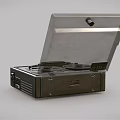 Vintage Audio Tape Recorder With Open Transparent Cover Tape Reels Control Buttons
