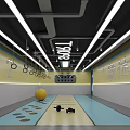 School Indoor Fitness Room Featuring Hanging Rings Yellow Exercise Ball And Colorful Floor Area