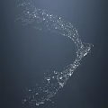 Dynamic Circular Water Splash On Dark Background With Flowing Droplets 3d model