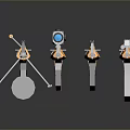 Tactical Weapons Collection Featuring Sniper Rifle And Assault Rifles With Orange Gray Parts
