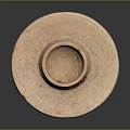 Ancient Round Ceramic Pottery Dish Featuring Historical Inscription On Surface 3d model