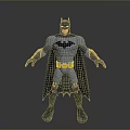 Classic Batman Game Movie Character 3D Model With Black Cape Yellow Belt And Blue Bodysuit