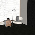 Modern Leisure Chair Side Table Floor Lamp Leisure Chair 3d model