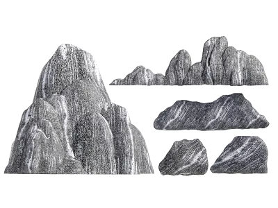 Natural Stone Decorations With Various Shapes And Intricate Textures 3d model