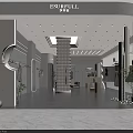 Modern Minimalist Clothing Store Interior With Mannequins Hanging Racks And Green Plants