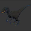 3D Dinosaur Model In Standing Pose With Sharp Teeth Detailed Skin Texture On Gray Background 3d model