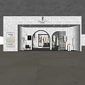 Elegant Style Clothing Store With Modern Interior Archway Entrance And Clothing Displays