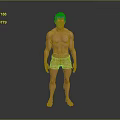 Elderly Man With Muscular Physique In Black Shorts Barefoot Standing Against Gray Background
