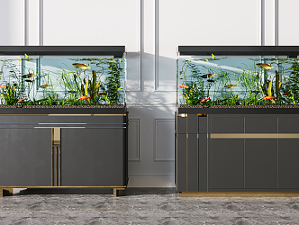 Modern Fish Tank Fish Tank Aquarium Combination 3d model