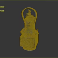 Ancient Bronze Vessel Sculpture With Intricate Carvings Decorative Handle And Animal Motifs