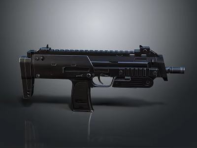 Modern Black Assault Rifle with Tactical Rail System Magazine Grip and Barrel 3D Rendered Design 3d model