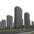 Modern High Rise Residential Building With Greenery Street View And Urban Surroundings