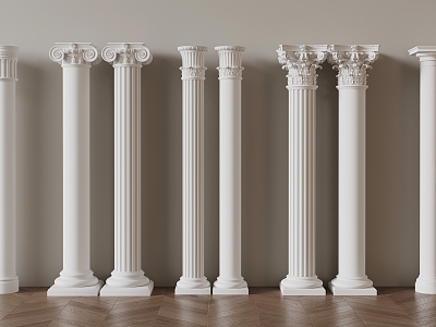 French Roman Column Gypsum Live 3d model