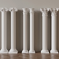 French Roman Column Gypsum Live 3d model