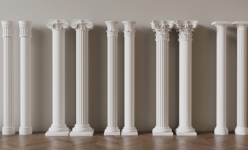 French Roman Column Gypsum Live 3d model