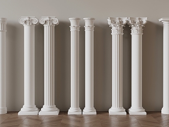 French Roman Column Gypsum Live 3d model