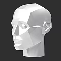 Game and Movie Character Low Poly White Human Head Model Side View Design 3d model