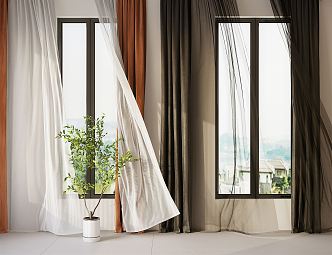 Modern Curtains 3d model