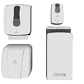 Modern Bathroom Accessories Including Automatic Soap Dispenser Hand Dryer And Paper Towel With Sensor Design