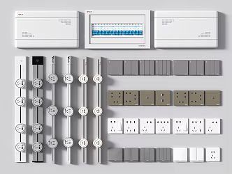 Modern switch socket combination rail socket intelligent switch air conditioning panel distribution box 3d model