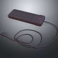 Modern Dark Colored Switch Panel With Multiple Sockets Power Switch And Flexible Power Cord
