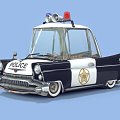 Cartoon Police Car 3d model