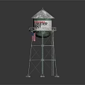 Stella Pop Water Tower With Metal Frame And Transparent Dome Structure 3d model