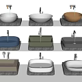 Modern wash basin wash basin counter basin faucet hardware 3d model