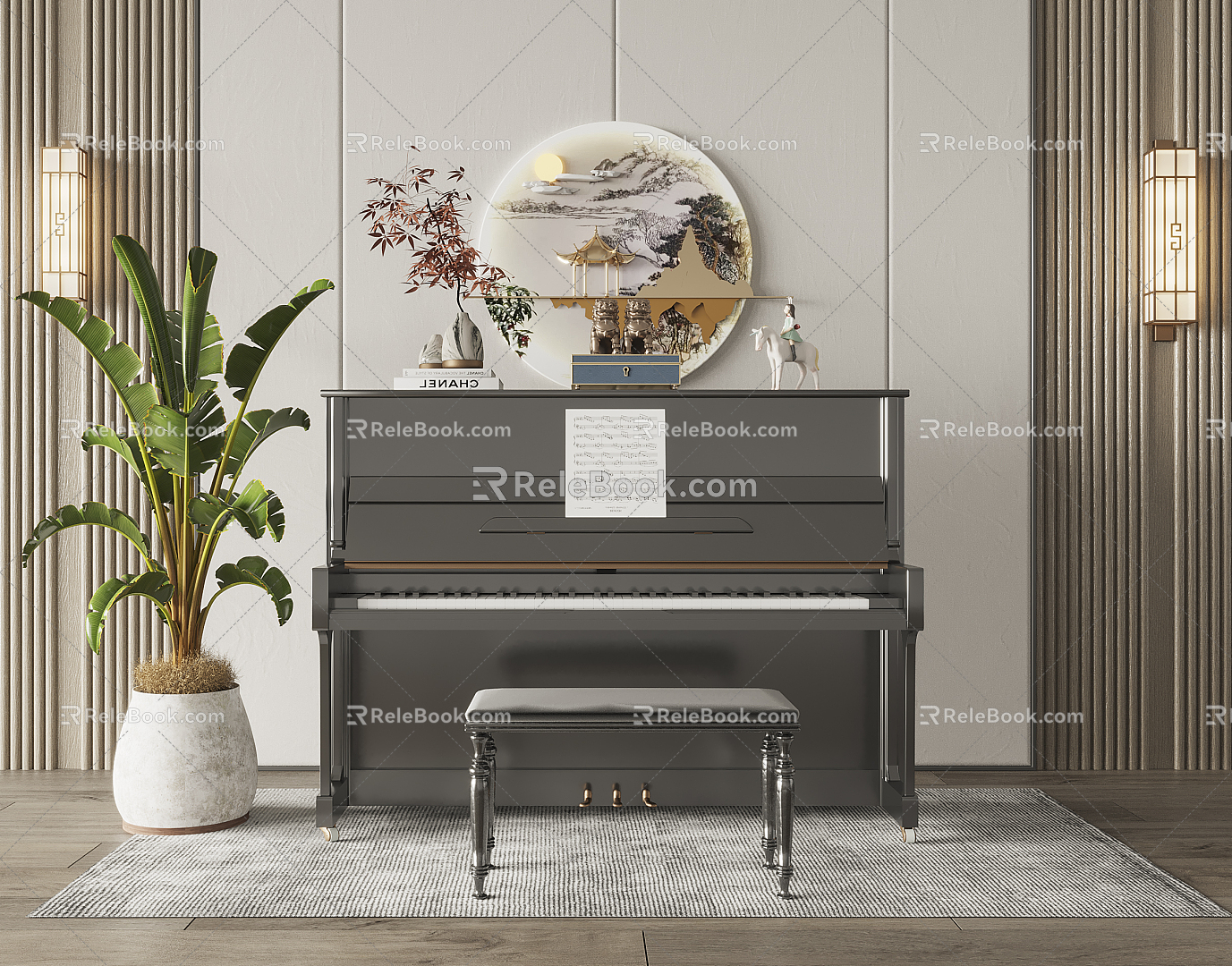 Black Piano Modern Piano 3d model