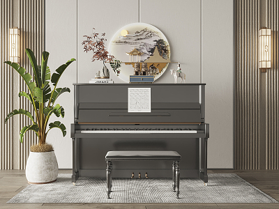 Black Piano Modern Piano 3d model