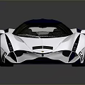 Modern White and Blue Supercar with Sleek Exterior and Sporty Design