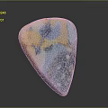 Hand Carved Agate Stone Sculpture With Yellow Blue Orange Marbled Patterns And Irregular Triangular Shape 3d model