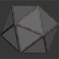 Decorative Transparent Geometric Polyhedron With Golden Lines And Clear Facets