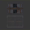 Household Metal Grid Mats With Red Black Warning Stripes For Safety Use