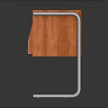 Modern Orange Wooden Side Table With Metal Legs And Storage Compartments