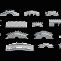 Various Landscape Bridge Architectural Models With Arch Flat And Step Designs 3d model