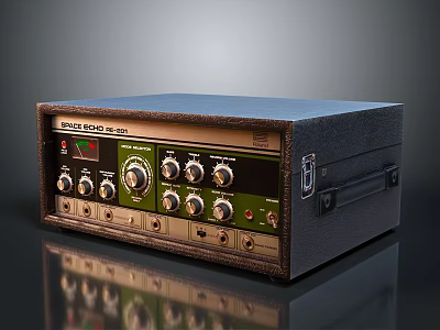 Vintage Shure Brothers Electronic Audio Equipment With Knobs Buttons Meter And Portable Case 3d model
