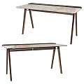 Modern Dressing Table Design With Marble Top And Wooden Slim Legs