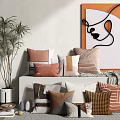 Modern pillow combination 3d model