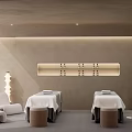 Serene SPA Sauna Wellness Room With Massage Tables Ambient Lighting And Modern Interior Design